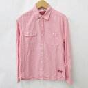 【中古】ディッキーズ Dickies シャツ 長袖 ボタンダウン ロゴ 綿 コットン ピンク XL メンズ 【ベクトル 古着】 241108(4)