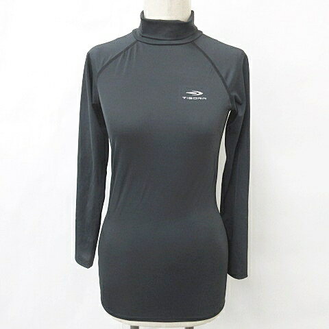 【中古】ティゴラ TIGORA シャツ アンダーシャツ インナー ゴルフ 長袖 ハイネック ロゴ メッシュ 黒 ブラック M レディース 【ベクトル 古着】 241226