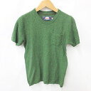 【中古】ネイティブラウンジ NATIVE LOUNGE ニット セーター 半袖 丸首 リネン 綿 緑 グリーン M メンズ 【ベクトル 古着】 241208