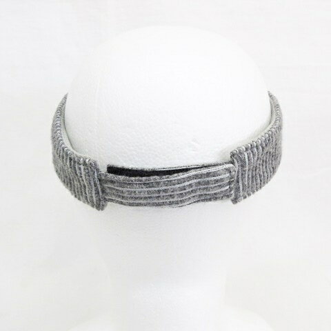 【中古】ジュン アンド ロペ JUN ROPE ゴルフ 帽子 バイザー サンバイザー ストライプ ロゴ 刺しゅう ボア グレー ホワイト レディース 【ベクトル 古着】 250104