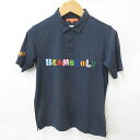 【中古】ビームスゴルフ BEAMS GOLF ポロシャツ ゴルフ スポーツウェア 半袖 ロゴ 紺 ネイビー M メンズ 【ベクトル 古着】 250302(4)