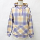 【中古】ロサーセン ROSASEN ゴルフ スポーツウエア パーカ 24AW フリース プルオーバー 長袖 フード チェック 刺繍 紫 オレンジ パープル M ...