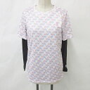 【中古】未使用品 アーノルドパーマー Arnold Palmer ヨガ スポーツウエア アンサンブル Tシャツ 半袖 総柄 幾何柄 インナーT 長袖 ストレッチ UV 吸汗速乾 ピンク ラベンダー ブラック 紫 黒 M レディース 【ベクトル 古着】 250413