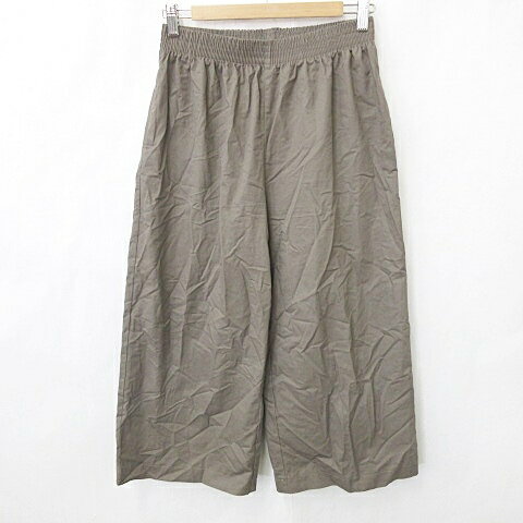 【中古】ラディフィーズ la defees ワイドパンツ ロング丈 ウエストゴム タック 茶 ブラウン レディース 【ベクトル 古着】 250411