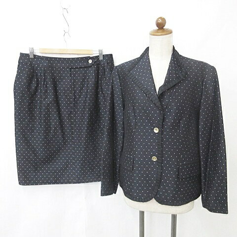 【中古】アンクライン ANNE KLEIN スーツ ジャケット スカート タイト ドット 総柄 ブラック ホワイト 黒 白 15 レディース 【ベクトル 古着】 250412 【中古】アンクライン ANNE KLEIN スーツ ジャケット スカート タイト ドット 総柄 ブラック ホワイト 黒 白 15 レディース 【ベクトル 古着】 250412