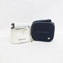 【中古】未使用品 ジェラートピケ gelato pique ポーチ 2点 化粧ポーチ ミニバニティバッグ ロゴ 刺しゅう ネイビー 紺 アイボリー ブラウン 茶 レディース 【ベクトル 古着】 250425(4)