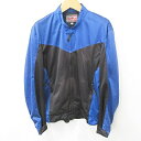 【中古】ナンカイ NANKAI バイクウエア ジャケット ブルゾン ジップアップ スタンドカラー 切替 メッシュ 黒 青 ブラック ブルー XL メンズ 【ベクトル 古着】 250428