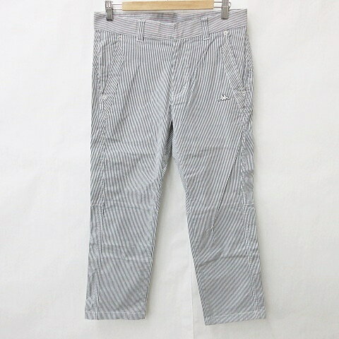 【中古】カッパ kappa ゴルフ スポーツウエア パンツ ストレッチ ロング ストライプ 刺繍 紺 白 ネイビー ホワイト グレー 79 メンズ 【ベクトル 古着】 250510