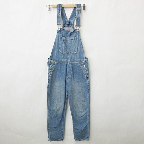 【中古】ギャップ GAP サロペット オーバーオール デニム ロング丈 綿 インディゴ ブルー XS メンズ 【ベクトル 古着】 250507