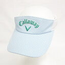 【中古】キャロウェイ CALLAWAY ゴルフ 帽子 バイザー サンバイザー ストライプ メッシュ 刺しゅう ホワイト ブルー FR レディース 【ベクトル 古...