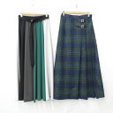 【中古】レイジーブルー RAGE BLUE r.p.s スカート 2枚セット プリーツ ロング チェック ベルト フレアー カラーブロック 紺 緑 黒 ベージュ...