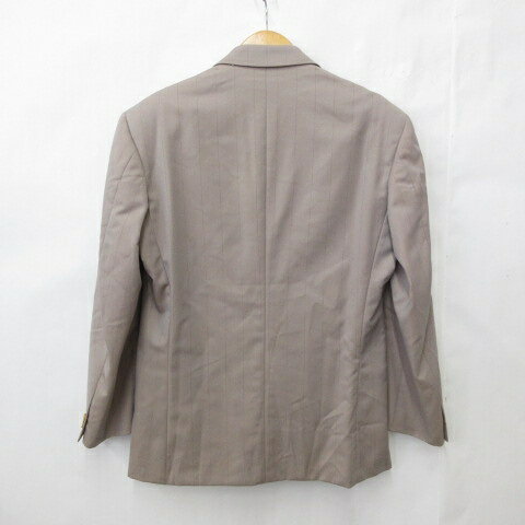 【中古】エンリココベリ ENRICO COVERI テーラードジャケット シングル 背裏 背抜き ストライプ ベージュ 茶 ブラウン メンズ 【ベクトル 古着】 250616