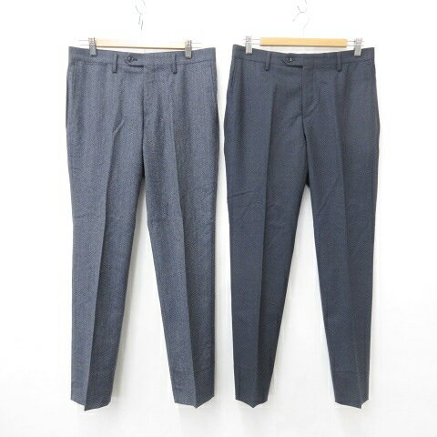 【中古】カフェソーホー CAFE SOHO パンツ 2枚セット スラックス ストレート ロング 無地 ツィード 紺 ネイビー 79 メンズ 【ベクトル 古着】 250721 【中古】カフェソーホー CAFE SOHO パンツ 2枚セット スラックス ストレート ロング 無地 ツィード 紺 ネイビー 79 メンズ 【ベクトル 古着】 250721
