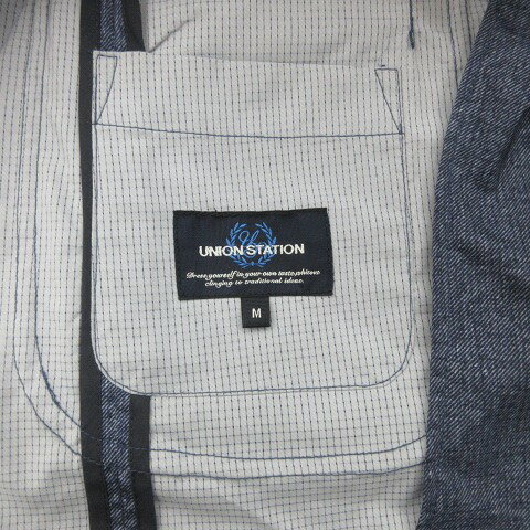 【中古】ユニオンステーション UNION STATION メンズビギ ジャケット テーラージャケット シングル ベンツ 紺 ネイビー M メンズ 【ベクトル 古着】 250724