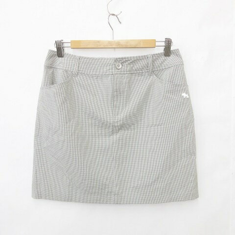 【中古】ヒールクリーク Heal Creek スカート ゴルフ スポーツウェア 速乾 チェック柄 グレー 白 ホワイト 42 レディース 【ベクトル 古着】 250815