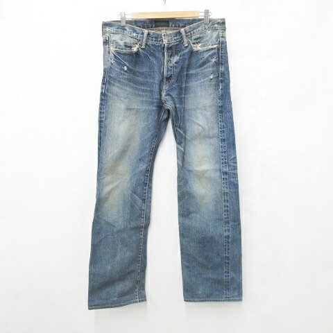 【中古】ローカルボーイズ LOCAL BOYZ デニム ジーンズ 古着 ストレート ロング ボタンフライ ダメージ 加工 コットン 紺 ネイビー 36 メンズ 【ベクトル 古着】 250808 【中古】ローカルボーイズ LOCAL BOYZ デニム ジーンズ 古着 ストレート ロング ボタンフライ ダメージ 加工 コットン 紺 ネイビー 36 メンズ 【ベクトル 古着】 250808