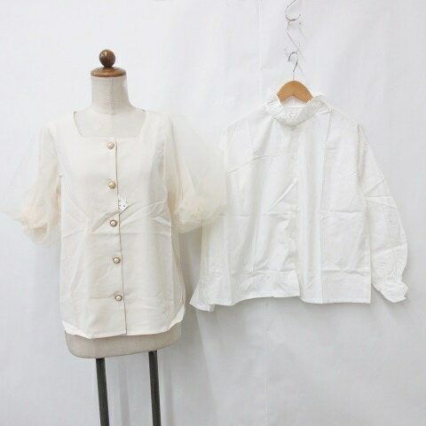 【中古】未使用品 アプレジュール apres jour NOA ブラウス シャツ 2枚セット 長袖 半袖 ノーカラー フ..