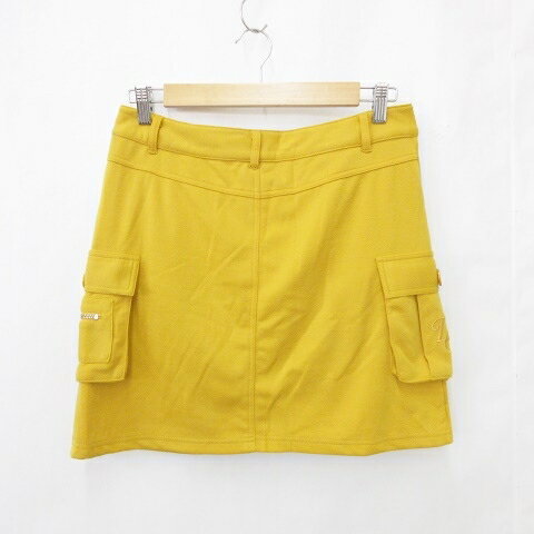 【中古】未使用品 デルソル DELSOL スカート ゴルフ ニット スポーツウェア インパンツ ストレッチ 黄 イエロー L レディース 【ベクトル 古着】 250916