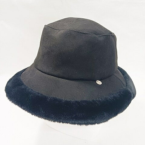 【中古】コルウィン Kolwin ゴルフ 帽子 ハット フェイクスエード フェイクファー ブラック 黒 フリー ..