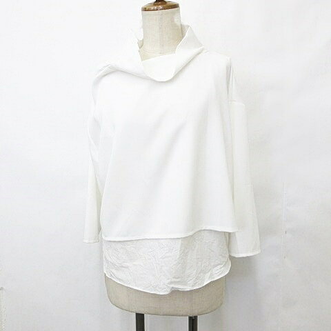 パターントルソ patterntorso ブラウス シャツ 長袖 ハイネック プルオーバー ドロップショルダー 白 ホワイト レディース  260423