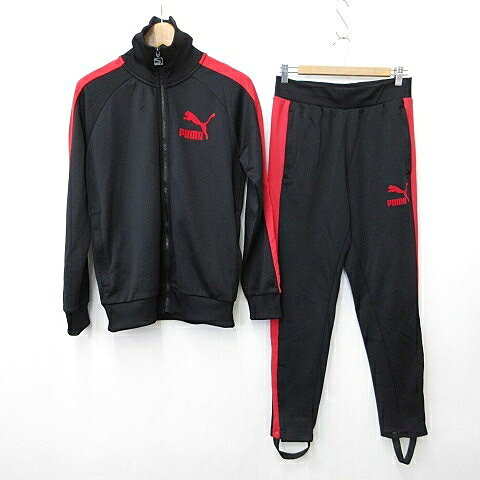 【中古】プーマ PUMA T7 スポーツウエア ジャージ 上下セット 長袖 ジップアップ スタンドカラー バイカラー パンツ ロング 黒 赤 ブラック レッド M メンズ 【ベクトル 古着】 260426ブランドプーマ PUMA表記サイズM実寸サイズジャケット 身幅：54cm　ジャケット 袖丈：裄丈 87cm　ジャケット 着丈：65cm　パンツ ウエスト：72〜90cm　パンツ もも幅：31cm　パンツ 裾幅：13cm　パンツ 股上：28.5cm　パンツ 股下：72.5cm　　素材本体 ポリエステル 51％ 綿 49％ リブ ポリエステル 98％ ポリウレタン 2％色黒 赤 ※ 色に関しては、この商品の出品者の主観で判断しております。また、光の影響などにより実物の色と異なる場合がありますので予めご了承ください。状態パンツ前に引けがありますが、その他に目立ったダメージはなく、問題なくご使用いただける商品です。 ※あくまでも中古品ですので掲載写真や記載内容をご確認いただき、ご理解の上ご購入ください。備考一部商品は実店舗で保管しておりませんので、店頭にてご覧になれない場合がございます。また、ご質問を頂いた際、お時間をいただく場合がございます。商品のお問い合わせの回答を休止しております。＊各商品ページの商品詳細等をご確認の上ご購入ください。【中古】プーマ PUMA T7 スポーツウエア ジャージ 上下セット 長袖 ジップアップ スタンドカラー バイカラー パンツ ロング 黒 赤 ブラック レッド M メンズ 【ベクトル 古着】 260426状態ランク　”AB”詳細については、下記および「状態ランクについて」ページをご覧ください。未使用・新品の商品ほぼ新品同様の商品使用感が少なく、かなり状態の良い商品使用感はあるが、傷や汚れの少ない商品使用感の他、傷や汚れが見られる商品かなり大きな傷みがある難あり商品※S〜CランクはUSED品となりますので、使用感をご理解の上でご入札下さい。状態ランクについてinformationブランドプーマ PUMA表記サイズM実寸サイズジャケット 身幅：54cm　ジャケット 袖丈：裄丈 87cm　ジャケット 着丈：65cm　パンツ ウエスト：72〜90cm　パンツ もも幅：31cm　パンツ 裾幅：13cm　パンツ 股上：28.5cm　パンツ 股下：72.5cm　　素材本体 ポリエステル 51％ 綿 49％ リブ ポリエステル 98％ ポリウレタン 2％色黒 赤 ※ 色に関しては、この商品の出品者の主観で判断しております。また、光の影響などにより実物の色と異なる場合がありますので予めご了承ください。状態パンツ前に引けがありますが、その他に目立ったダメージはなく、問題なくご使用いただける商品です。 ※あくまでも中古品ですので掲載写真や記載内容をご確認いただき、ご理解の上ご購入ください。備考一部商品は実店舗で保管しておりませんので、店頭にてご覧になれない場合がございます。また、ご質問を頂いた際、お時間をいただく場合がございます。商品のお問い合わせの回答を休止しております。＊各商品ページの商品詳細等をご確認の上ご購入ください。本商品は一点物です他サイトや店舗にて販売している商品です。多少のお時間差にて欠品になることもございます。予めご了承頂ますようお願い致します。ベクトル・サイズガイドはこちらこの商品と同じブランドの商品を見る