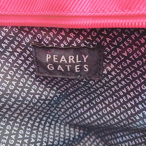 ブランド古着ベクトルプレミアム店の【中古】パーリーゲイツ PEARLY GATES ゴルフ カートバッグ ラウンドバッグ ミニトート ロゴ 刺繍 ニコちゃん ピンク メンズ レディース 【ベクトル 古着】 260719｜アングル3