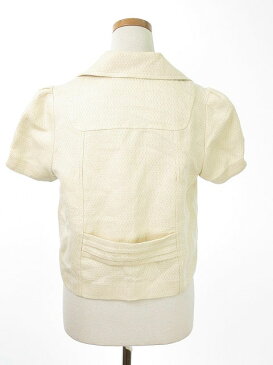 【中古】ミニマム MINIMUM ジャケット テーラード 背抜き 半袖 リネン 麻 2 ベージュ レディース 【ベクトル 古着】 171004 ブランド古着ベクトルプレミアム店