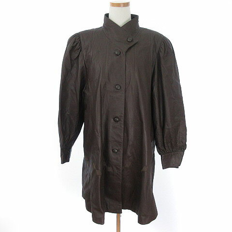 【中古】WB コート スタンドカラー レザー M 茶 ブラウン aan0225 レディース 【ベクトル 古着】 190225 ブランド古着ベクトルプレミアム店