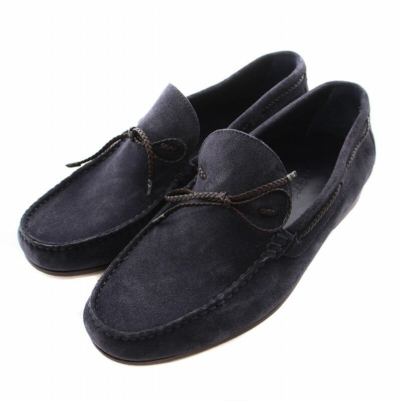 【中古】クオイオ cuoio デッキシューズ スリッポン スエード 39.5 24.5cm ネイビー /NQ メンズ 【ベクトル 古着】 250628