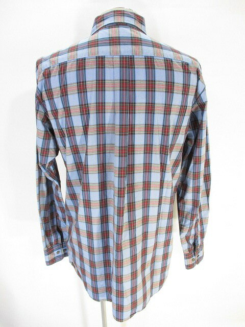 【中古】ユニクロ UNIQLO ボタンダウン シャツ 長袖 チェック柄 水色 ライトブルー L メンズ 【ベクトル 古着】 190928 ベクトルプレミアム店
