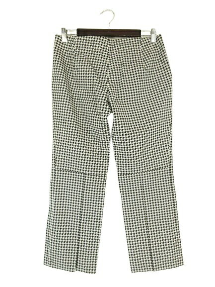 【中古】Double パンツ ストレート スリット ストレッチ 千鳥格子 ブラック系 size40 QQQ レディース 【ベクトル 古着】 241221