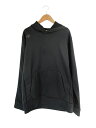 【中古】デサント DESCENTE ライト スムース フーデッド パーカー 長袖 プルオーバー プリント ロゴ サイズL 黒 QQQ メンズ 【ベクトル 古着】...