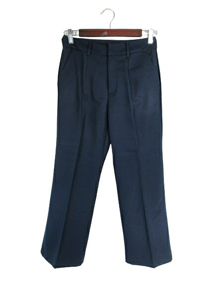 【中古】アズールバイマウジー AZUL by moussy パンツ ロング ジップフライ 無地 サイズS ネイビー QQQ レディース 【ベクトル 古着】 250210