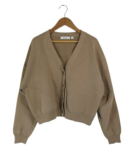 【中古】ニコアンド Niko and.. カーディガン 長袖 リブ ボタン 無地 サイズ3 ベージュ系 QQQ レディース 【ベクトル 古着】 250313