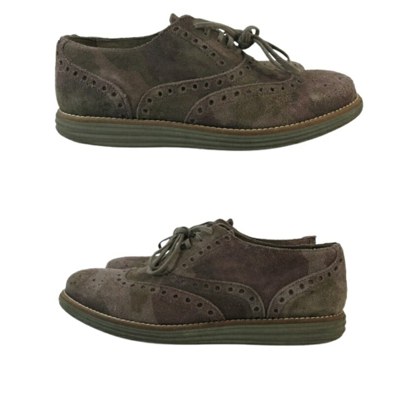 【中古】ステファノガンバ STEFANO GAMBA ウィングチップ レースアップ シューズ 迷彩 サイズ40 ブラウン系 QQQ メンズ 【ベクトル 古着】 250322