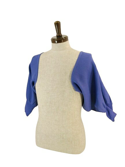 【中古】ダブルクローゼット w closet ショートボレロ リブ ニット 無地 サイズF パープル QQQ レディ..