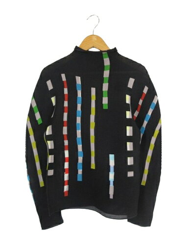 【中古】ミーイッセイミヤケ me ISSEY MIYAKE ニット シャツ プルオーバー ハイネック 長袖 プリント プリーツ加工 MI24FJ511 黒 QQQ レディース 【ベクトル 古着】 250421 【中古】ミーイッセイミヤケ me ISSEY MIYAKE ニット シャツ プルオーバー ハイネック 長袖 プリント プリーツ加工 MI24FJ511 黒 QQQ レディース 【ベクトル 古着】 250421