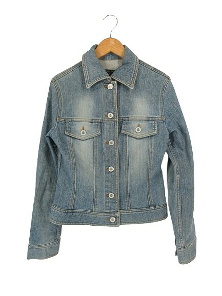 【中古】クイーンズコート QUEENS COURT デニム ジャケット 長袖 ボタン 無地 サイズ2 インディゴ QQQ レディース 【ベクトル 古着】 250426