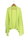【中古】マウジー MOUSSY カーディガン 長袖 薄手 ボタンレス 無地 サイズF 蛍光 イエロー QQQ レディース 【ベクトル 古着】 250615