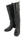 【中古】ヒップス HIPS ヒップス HIPS ロングブーツ ローヒール レザー ブラック サイズM QQQ レディース 【ベクトル 古着】 250509
