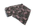 【中古】アナスイ ANNA SUI ストール 装飾 ビーズ リボン柄 スエード ブラック ピンク QQQ レディース 【ベクトル 古着】 250523