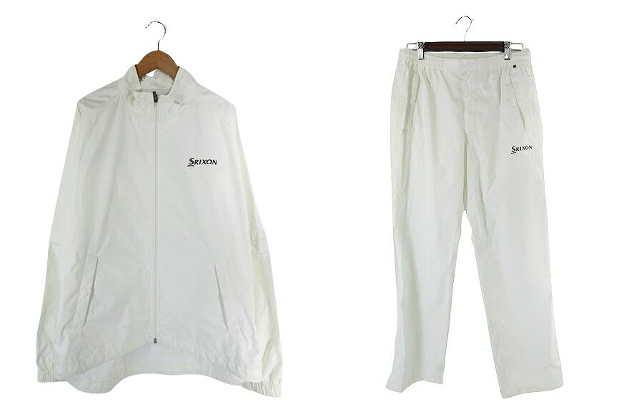 【中古】スリクソン SRIXON ゴルフ レインウェア ジャケット パンツ ロゴ サイズM 白 QQQ メンズ 【ベクトル 古着】 250706