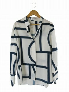 【中古】グレイスフルスマイル Gracefulsmile シャツ ボタン 長袖 総柄 白系 QQQ レディース 【ベクトル 古着】 250712