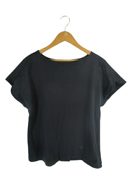 【中古】オペークドットクリップ OPAQUE.CLIP プルオーバー シャツ 半袖 無地 ブラック サイズ38/M QQQ レディース 【ベクトル 古着】 250717