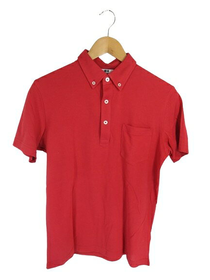 【中古】ユニクロ UNIQLO プルオーバー ポロシャツ 半袖 無地 レッド サイズM QQQ メンズ 【ベクトル 古着】 250823