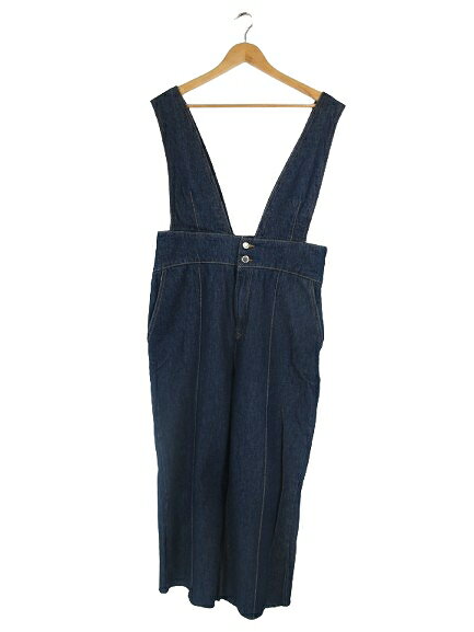 【中古】ザラ ZARA デニム サロペット ジップフライ 無地 切りっぱなし サイズMEX32 インディゴ QQQ レディース 【ベクトル 古着】 250926