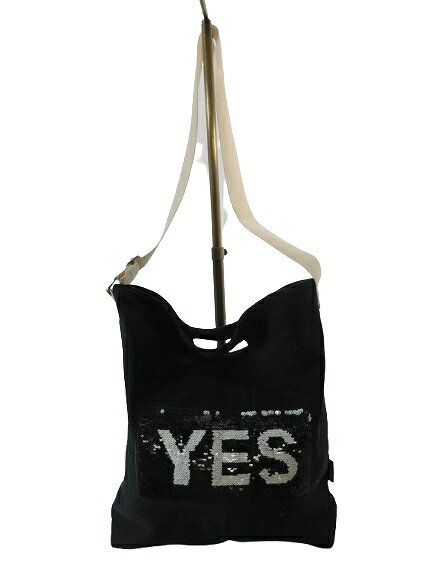 【中古】イイネデザイン IINEDESIGN 2way ショルダー トート バッグ スパンコール 黒 QQQ メンズ レデ..