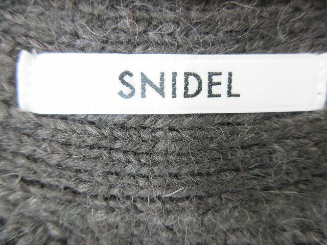 【中古】スナイデル SNIDEL シャギー ニット カーディガン ボタン フック 無地 アルパカ サイズF グレー QQQ レディース 【ベクトル 古着】 251012