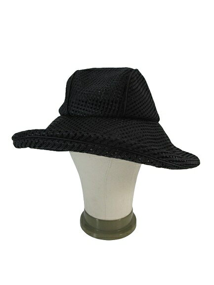 【中古】stephen jones millinery 帽子 ハット メッシュ 無地 中折 黒 QQQ レディース 【ベクトル 古着】 251106