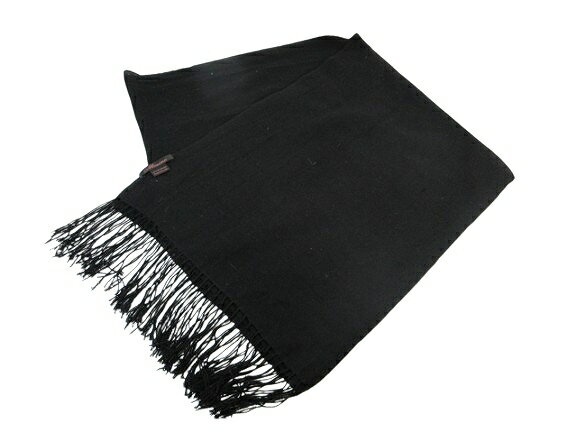 For Women - 【中古】モリノ— Morino スカーフ ストール フリンジ 無地 ブラック QQQ レディース 【ベクトル 古着】 260129